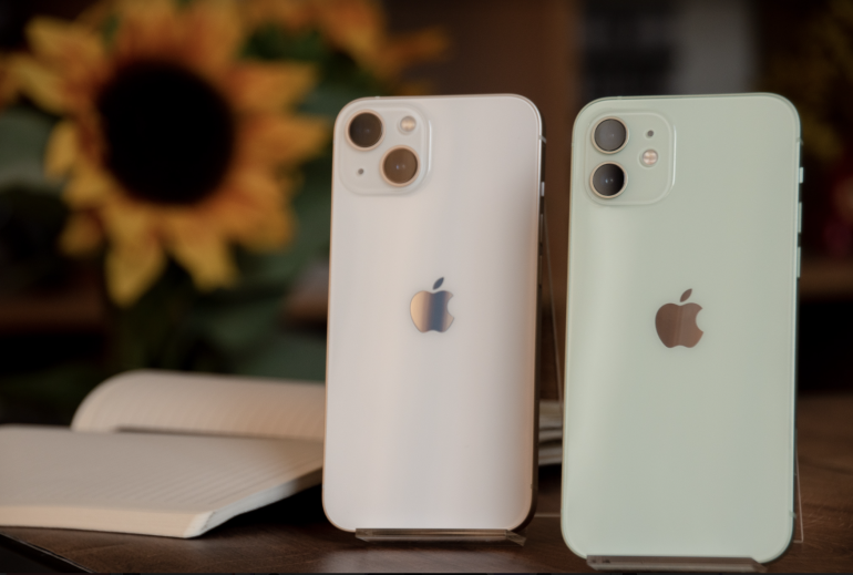 iPhone 12 refurbished next to new handset comparison