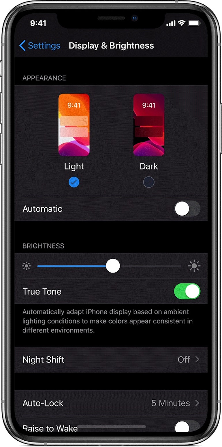 Dark mode iOS
