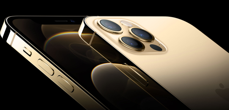 iPhone 12 Pro Gold front and back hero