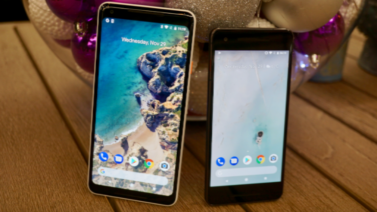 Google Pixel  and 2 XL screens