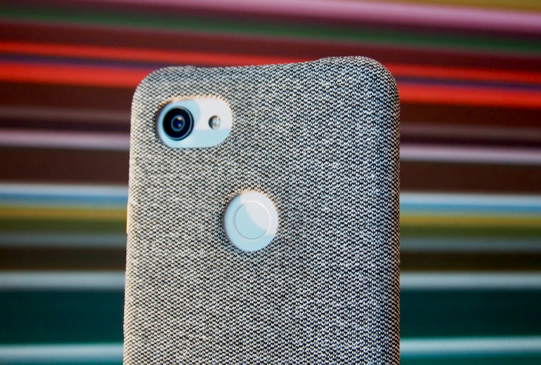 Google Pixel 3a camera lens close up