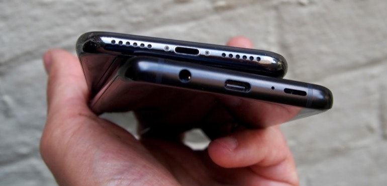 iPhone X and S9 plus handsets headphone slots