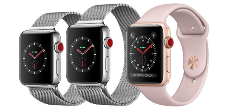 apple watch 4 on three