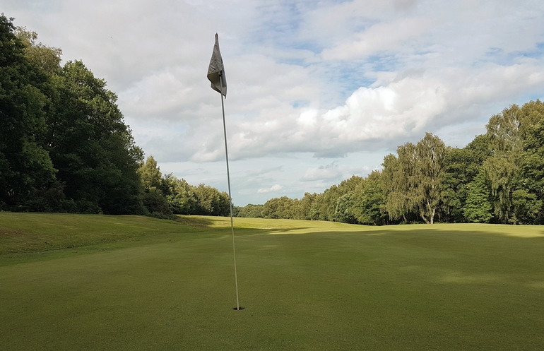 Landscape photography golf flag