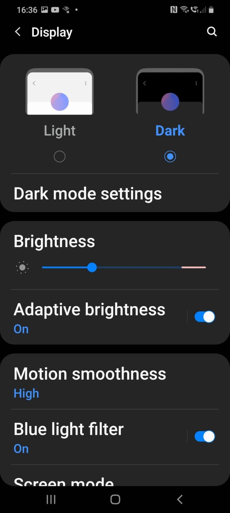 dark and light settings